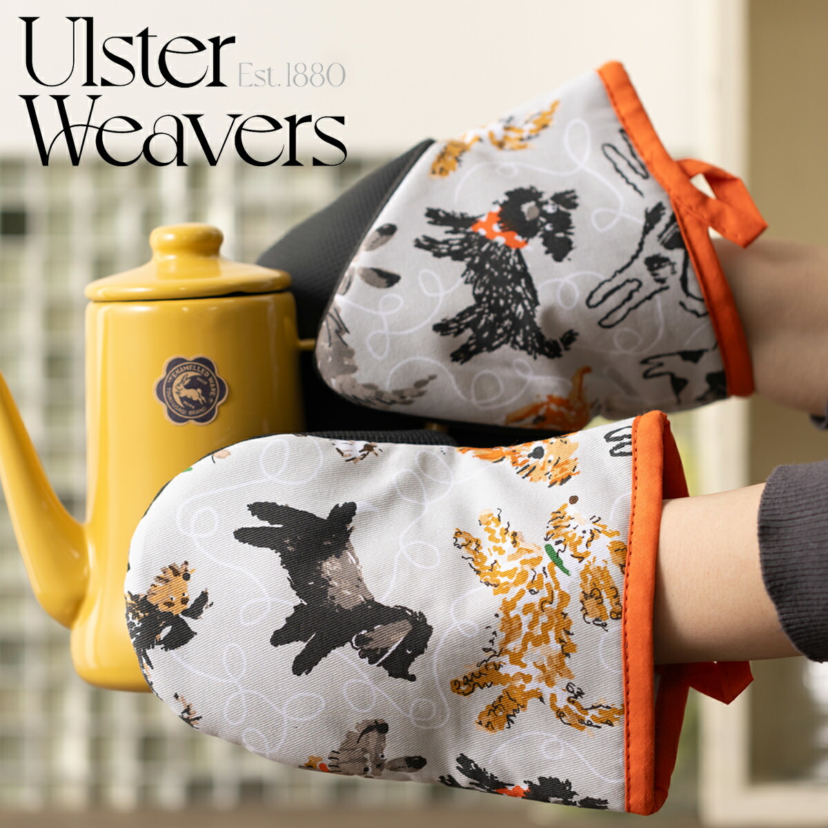 アルスターウィーバーズ Ulster Weavers 英国王室御用達メーカー マイクロミット ミトン ペア 2個セット dog イヌ パッド入り 滑り止め付き プレゼント ギフト 新生活 引越し祝い 子供 家 おうち おしゃれ画像