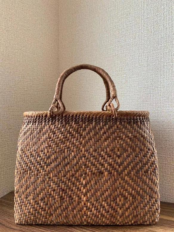 山葡萄 山葡萄かごバッグ 手作り 籠バッグ 細ひご 内布あり 和服バッグ ゆかたバッグ レディースバッグ (約)幅31×本体高さ24.5×マチ11 21,445円