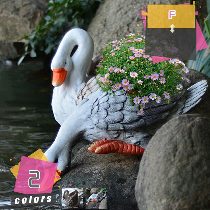 ガーデニング雑貨 置物 かわいい ガチョウ 多肉鉢 植木鉢 おしゃれ 屋外 防水 アニマル 動物 オーナメント インテリア アウトドア 部屋
