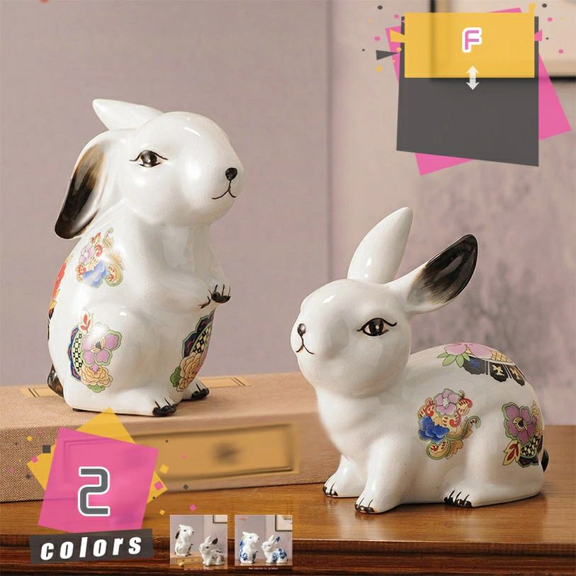 うさぎ 飾り うさぎ 置物 リビング 置物 うさぎ 陶製の置物 工芸品 うさぎ 雑貨 兎 飾り うさぎ 招福 卯 新年 贈り物 インテリア 縁起物