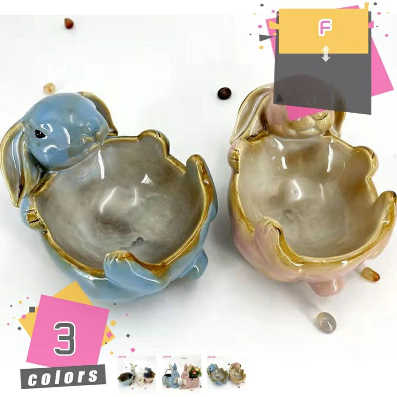 うさぎ 置物 兎 かわいい ウサギ陶器 オブジェ おしゃれ 飾り物 玄関 部屋 店舗 飾り 北欧 面白い インテリア プレゼント 2個セット ア