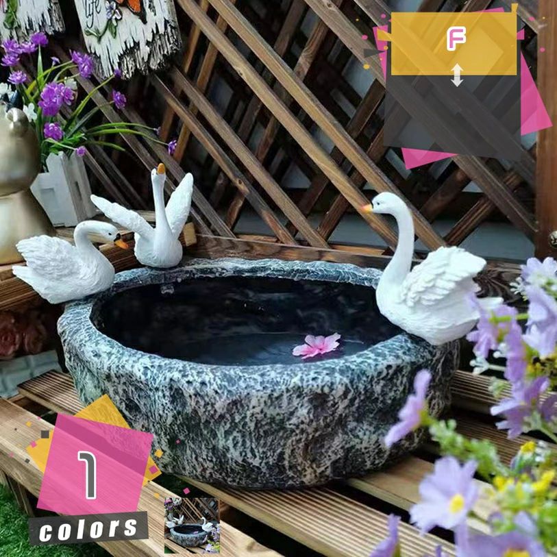ガーデンオーナメント 置物 白鳥 かわいい 多肉植物鉢 庭 屋外 デコレーション 可愛い ガーデニング雑貨 ガーデンオブジェ プレゼント