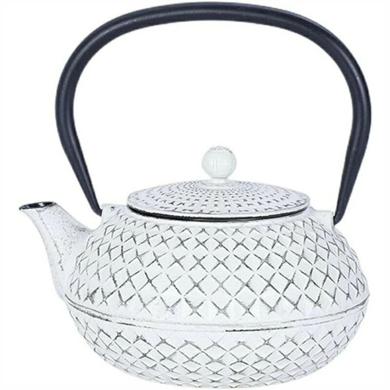 鉄瓶 急須 南部鉄器 鉄やかん 鋳鉄 ティーポット 茶こし付き 紅茶 ポット 手作り 耐熱急須 白いやかん 鉄分補給 ih対応 直火可 やかん