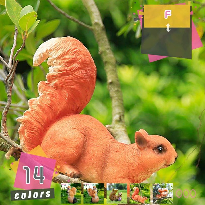 リス 置物 動物 レジン ガーデンオーナメント デスクトップ 玄関 ギフト アウトドア オーナメント マスコット おもしろ雑貨 インテリア