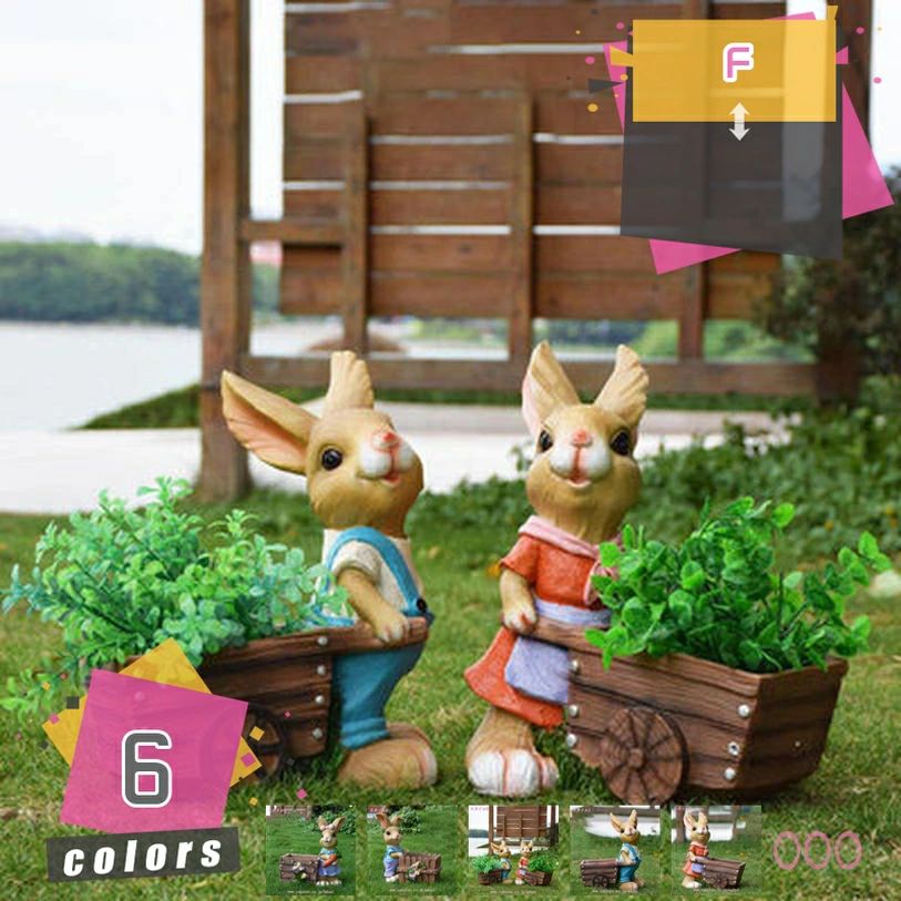 植木鉢 プランター 鉢植え 屋外 庭先 盆栽 インテリア フラワーポット ガーデニング DIY 飾り 可愛い おしゃれ 動物 ウサギ ラビット ガ