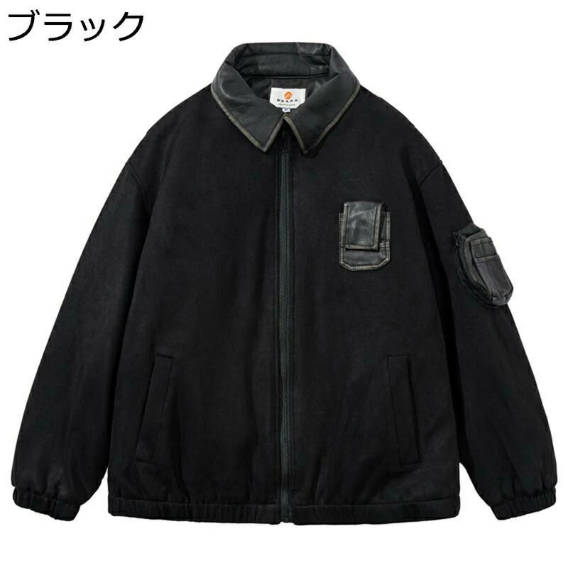 冬用 メンズ 中綿ジャケット フェイクセーム キルティング 厚手 防寒着 アウター カジュアル ユニセックス ジャンパー 保温 暖か ゆった