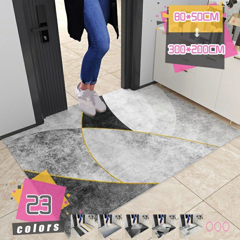 北欧 玄関マット ins風 模様 ドアマット 屋内 カラー 泥落としマット 滑り止め 吸水 ラグマット ズレ防止 げんかんまっと ロングマット