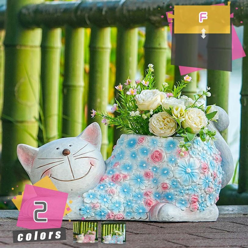 ガーデニング 置物 猫 ガーデンオーナメント かわいい 動物 オブジェ 飾り おしゃれ ガーデニング雑貨 インテリア アウトドア 部屋 庭