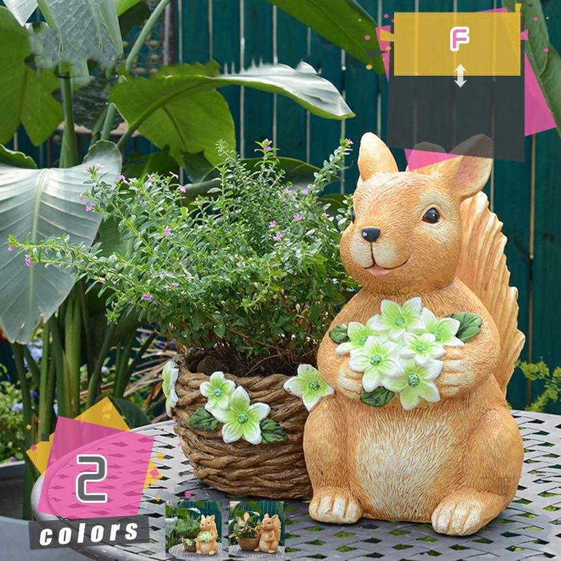 かわいい リス 雑貨 置物 オブジェ ガーデン オーナメント 動物の装飾品 屋外装飾 ホーム デコレーション ガーデン 庭飾り ガーデニング