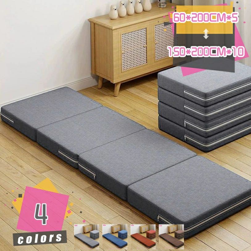 ソファーベッド 一人用 一人掛け マットレス シングル 4つ折り 両面使える 高反発 マットレス 折り畳み 体圧分散 通気性 ベッド用 敷布