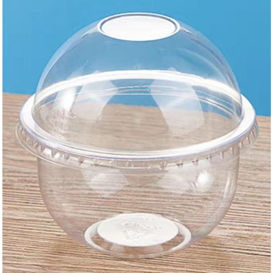 100個入り デザートカップ 使い捨てカップ 250/360/500ml クリアカップ+蓋 丸いスープカップ ププラスチックフルーツカップ サラダかき