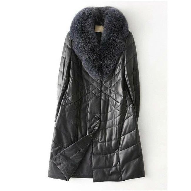 新品 羊革落ち込む厚地の外套 獣の皮厚地の外套なめし革 落ち込む厚地の外套 レディース ファーコートキレイめ 本革 落ち込む 上衣ロング 惜しみ無い大いさ レディースファッション-コート・ジャケット
