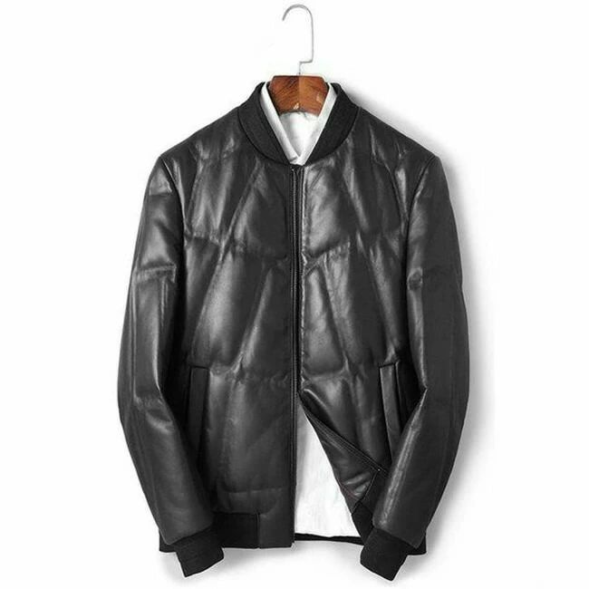 ジャケット 羊革製 本革ダウンジャケット 暖かい 冬 メンズ 父の日 カッコイイ ライダースジャケット ラム革ジャン レザーコート メンズ