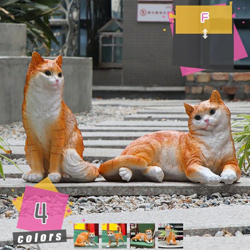 庭の見晴らし刻みつける 猫 飾りつけ ガーデンオーナメント 毛の荒物 庭園オブジェ ガーデニング ねこ 猫の飾りつけ 室内装飾 かざり付ける品 好いたらしい プ