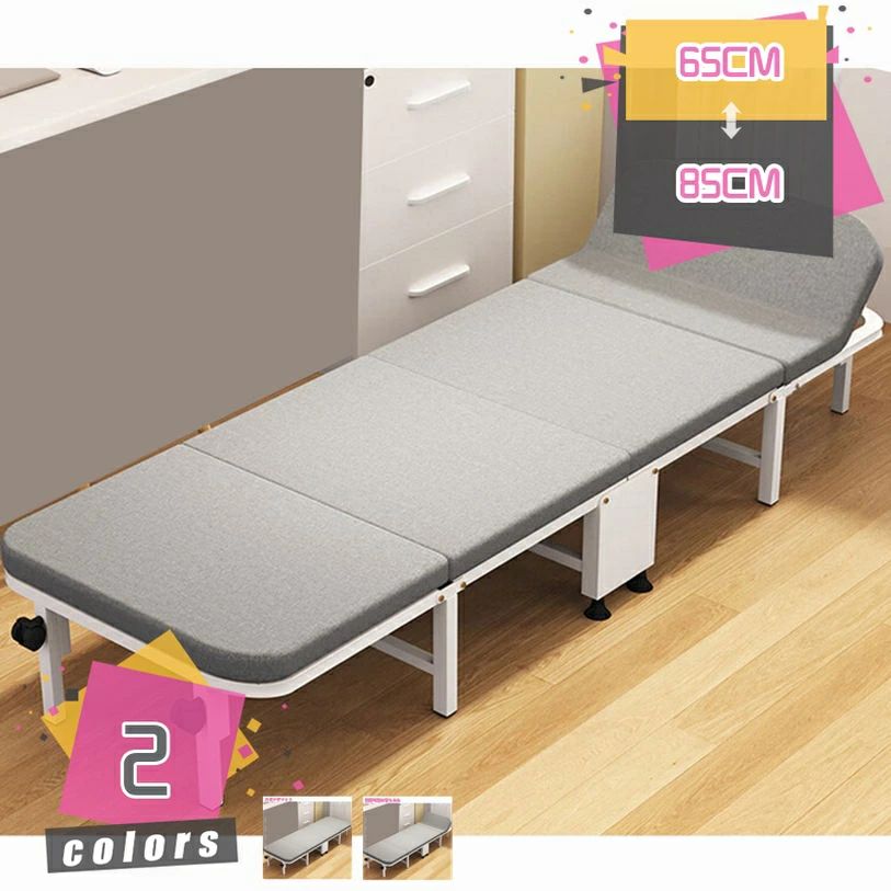 折り畳みベッド キャスター付き コンパクト 来客用 室内 シングル 軽量小型 持ち運び便利 簡易収納 省スペース チェア＆ベッド兼用 マッ