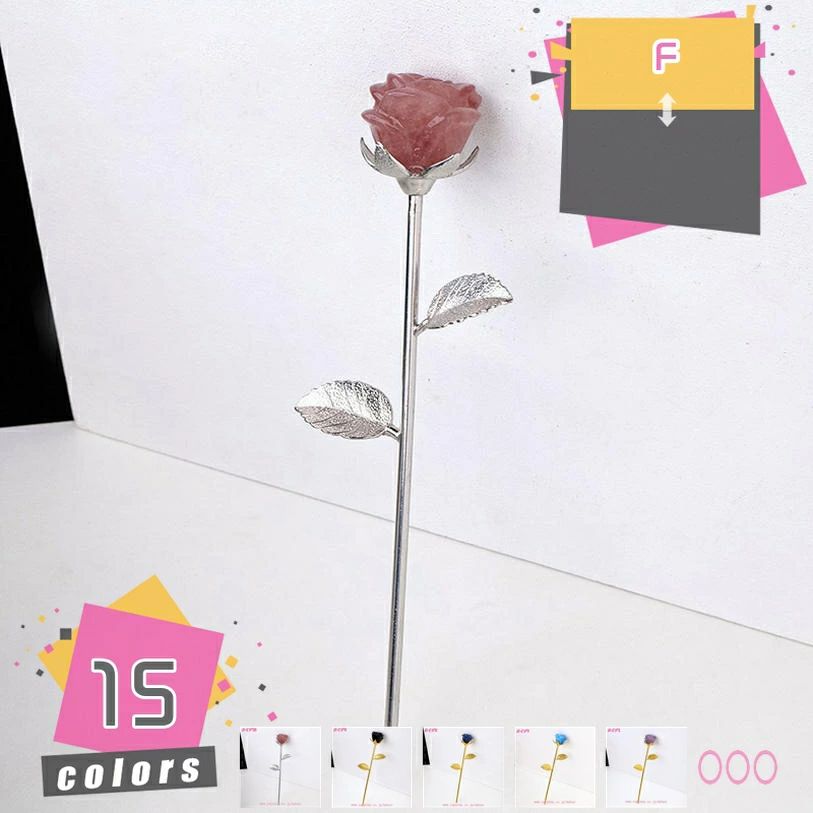 クリスタル フラワーオブジェ バラ 枯れない花 造花 花束 雰囲気作り インテリア フラワー置物 誕生日プレゼント バレンタイン 結婚祝い