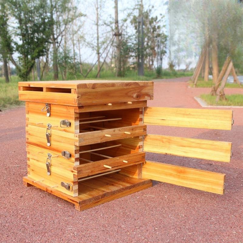 蜂の巣、蜂の巣、多箱タイプ、中蜂格子箱、煮蝋格子箱、蜂箱、肥厚蜂の巣、モミ、蜂の巣、格子箱、煮蝋、蜂飼育箱、蜂の巣枠不要、天然