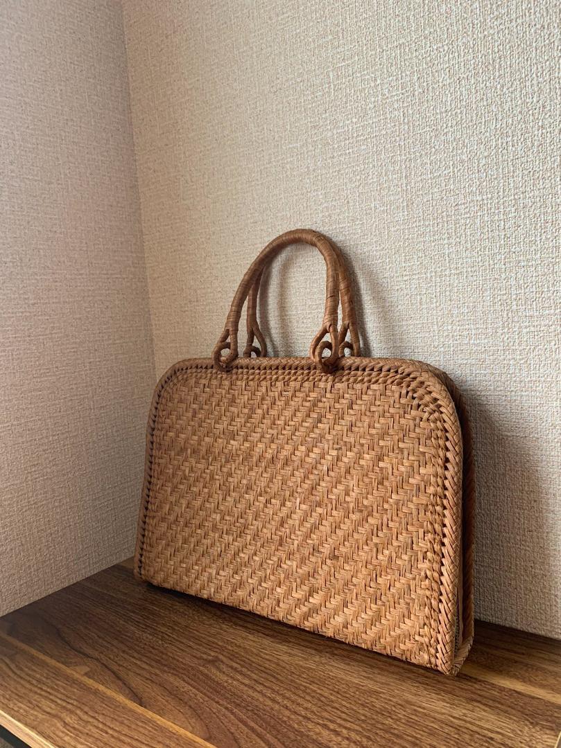 山葡萄 山葡萄かごバッグ 手作り 籠バッグ 網代編み 細ひご 内布あり 和服バッグ ゆかたバッグ レディースバッグ (約)幅38×本体高さ28 22,386円