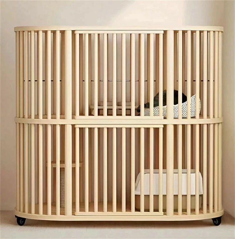 猫 ケージ キャットケージ 木製 キャスター付き 広々 大型 四方に換気 自然 生態 杉天然木 猫 家具