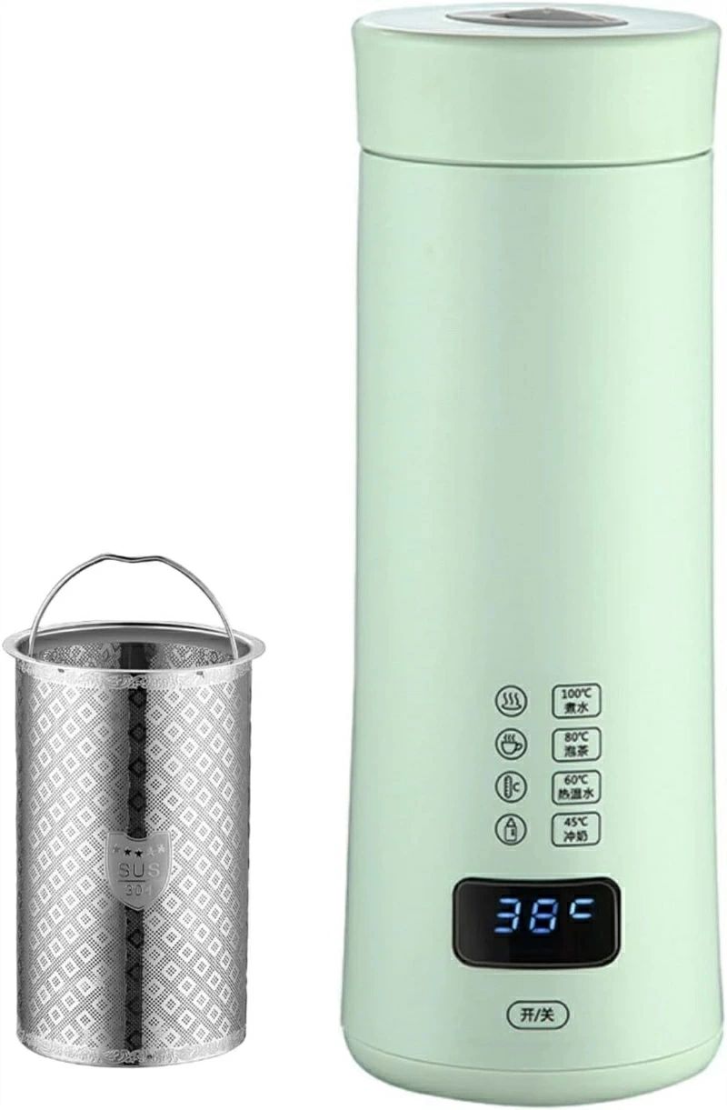 電気湯沸かし器 お茶湯沸かし器 電気ケトル 電気ポット ポータブル トラベル 6分急速沸騰 小型 450ML 旅行用 8時間保温 小型携帯電気ケ