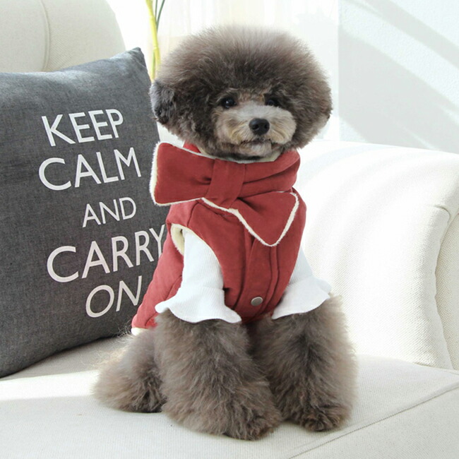 【楽天市場】【犬 服 秋冬】【TOTO&ROY】 配色マフラー ダウンSET 2Color / S M L XL【犬 服 ダウン 犬の服