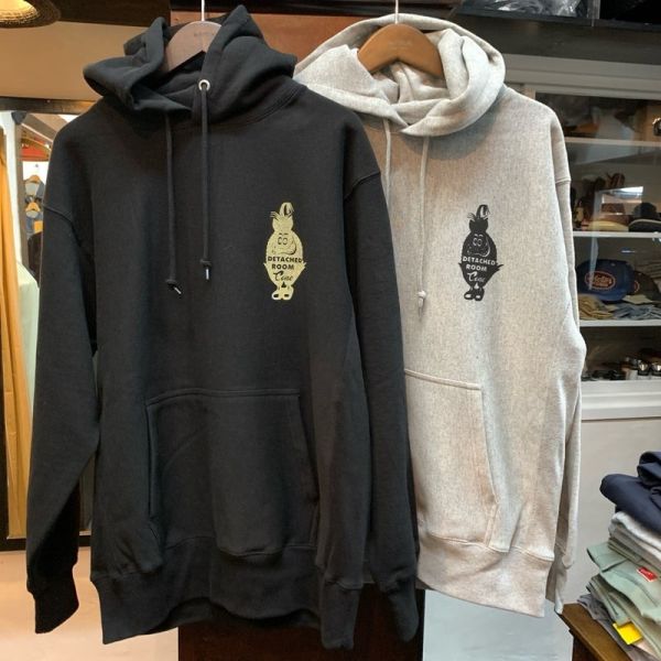 デタッチドルーム　コーンラッティ　スウェットパーカ　裏パ起毛　ローブロー SK8 バイカー アメカジ　パーカ