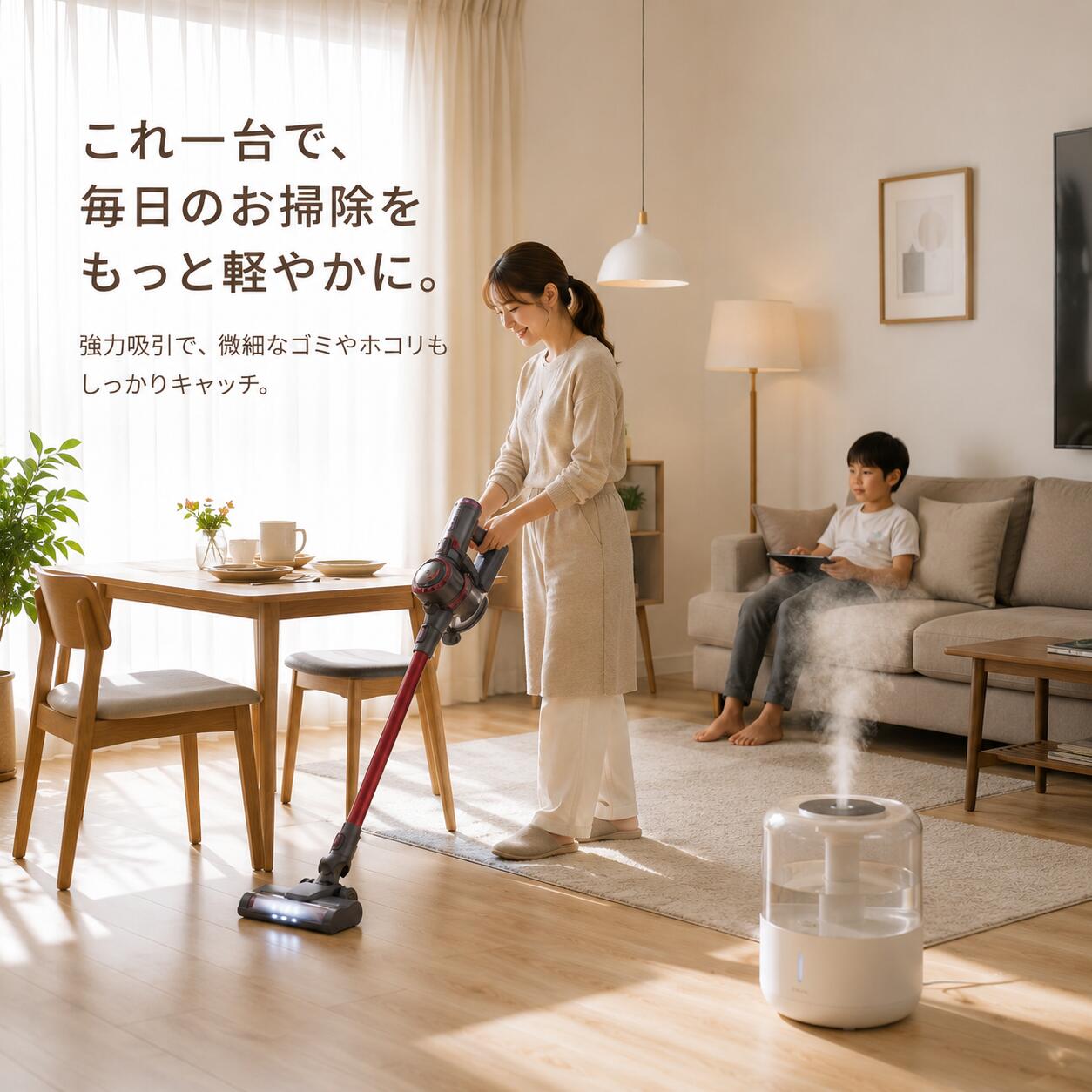 コードレス掃除機 強力吸引 ハンディクリーナー 軽量設計 吸い拭き一体型 多機能 家庭用 カーペット対応 ペットの毛・猫毛対策 静音設計 車用にも最適 長時間稼働 高性能モデル｜オキナSHOP 店