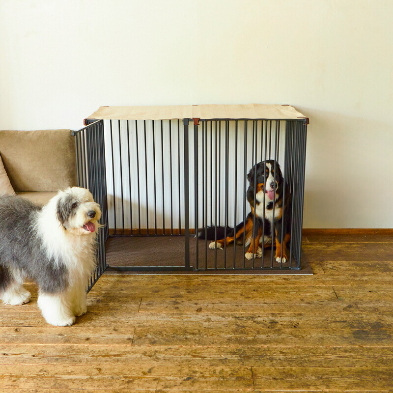 ペットケージ ハイタイプ 104.5cm 高さ 犬 ケージ 大型犬対応 脱走防止 北欧 デンマーク製 ベビーダン we original テント付き ラグ付き