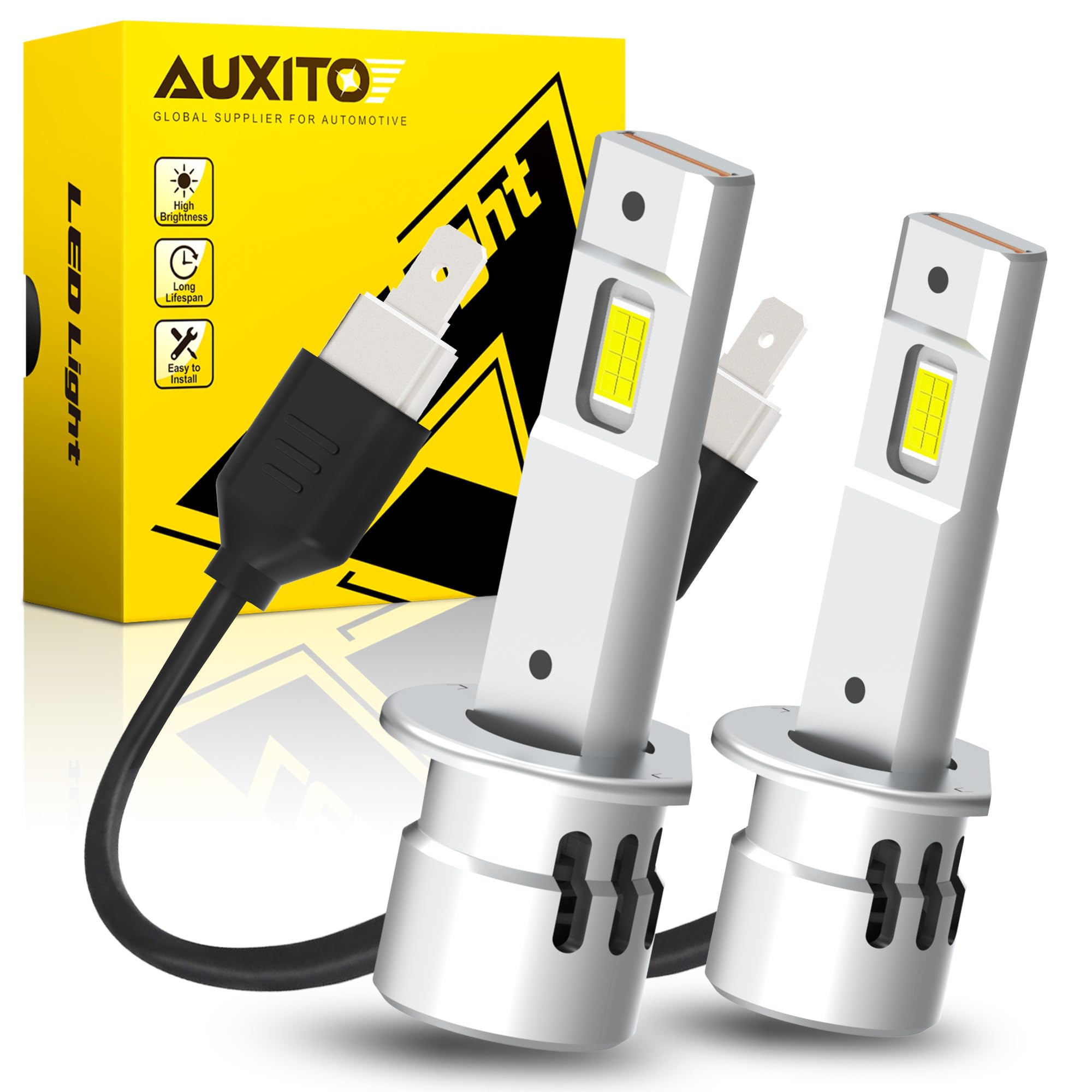 AUXITO h1 led 前照燈 爆光 車検相応う h1 led 16個高明快さ手当てを申し受ける 5倍の明るさ引きあげる 気違い付き添い人 6500k 白いこと 四重放熱図案化 h1 led弁膜 無相互対立 据え付け分かりやすい led h1 IP67雨合羽気泡管水準器 50000当て嵌める耐用年数 DC9-18V 2個仕掛ける 売りわたす者2年引き請ける ケース・カバー-スマートフォン・携帯電話アクセサリー