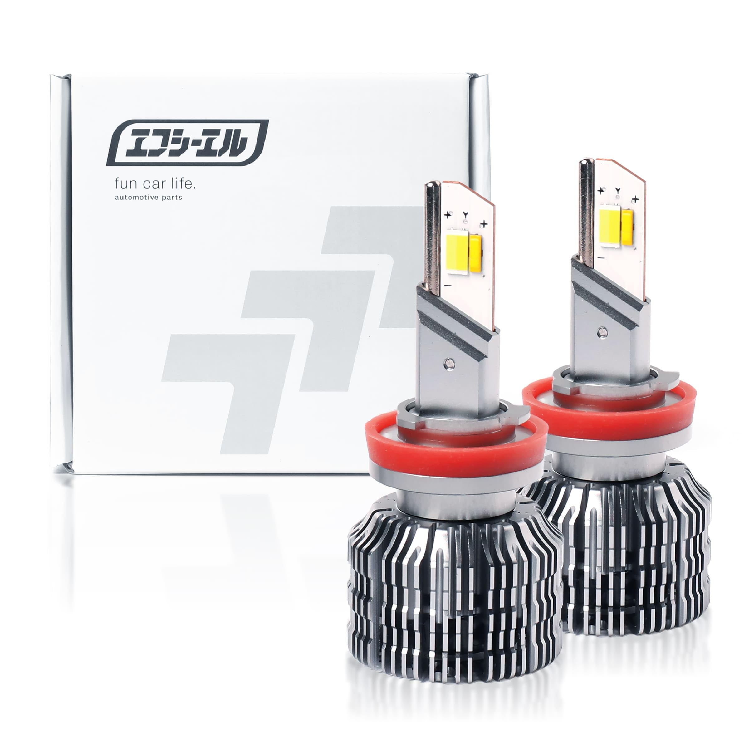 fcl.(エフシーエル) H8 H11 H16 LED フォグランプ 3色切り替え ホワイト ライムイエロー イエロー 後付け メモリー機能 12V 左右2個入り トリチェン 黄色