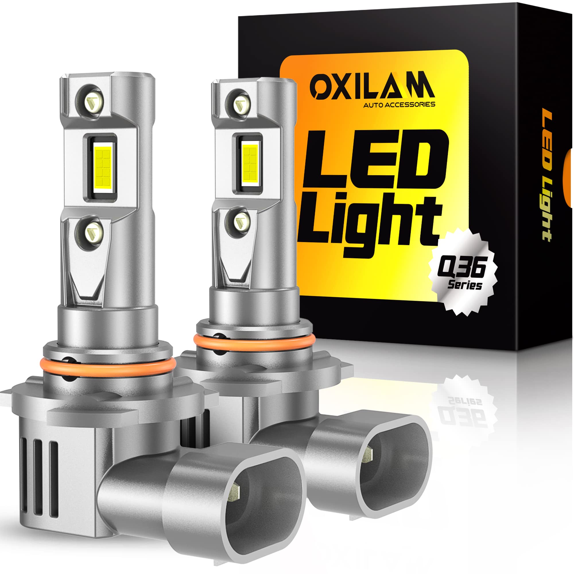 OXILAM hb3 led ヘッドライト車検対応 爆光 ハロゲンサイズ hi/lo切替 20000LM ホワイト 6500k 高速回転静音ファン 三重放熱 IP68防水 高光効LEDチップ ノイズ抵抗販売者3年保証 - Q36HB3