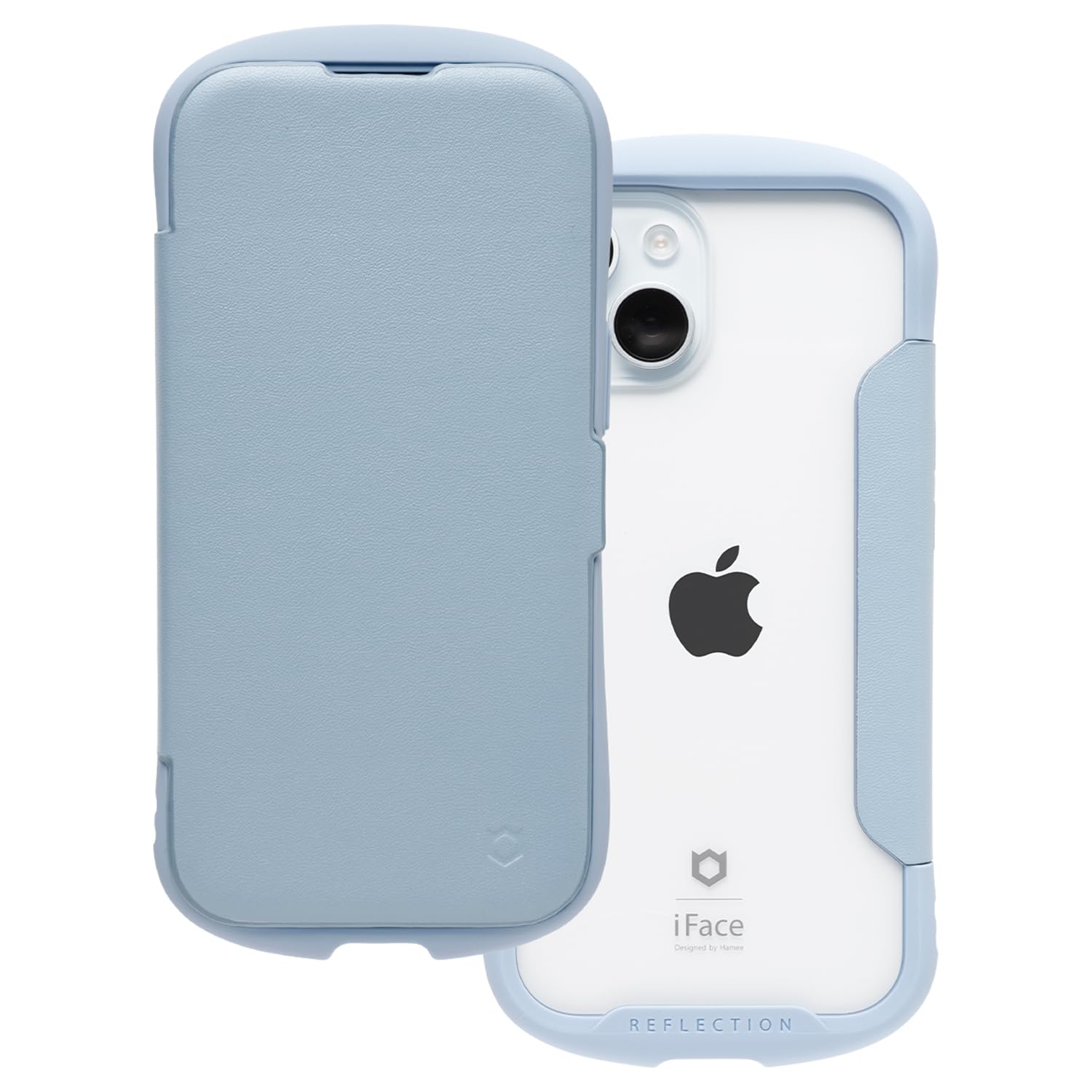 iFace Reflection iPhone 15 入れもの 万覚え帳型 せつ然たる入れもの (ペールブルー)【 アイフェイス スマホケース 耐衝撃 アイフォン15 万覚え帳 当用日記入れもの 歌留多納める ポリカーボネート 】 スマートフォン・タブレット-ケース・カバー