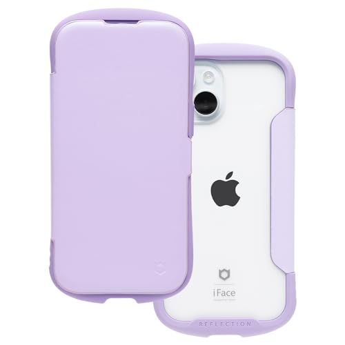 iFace Reflection iPhone 15 ケース 手帳型 クリアケース (パープル)【 アイフェイス スマホケース 耐衝撃 アイフォン15 手帳 ダイアリーケース カード収納 ポリカーボネート 】