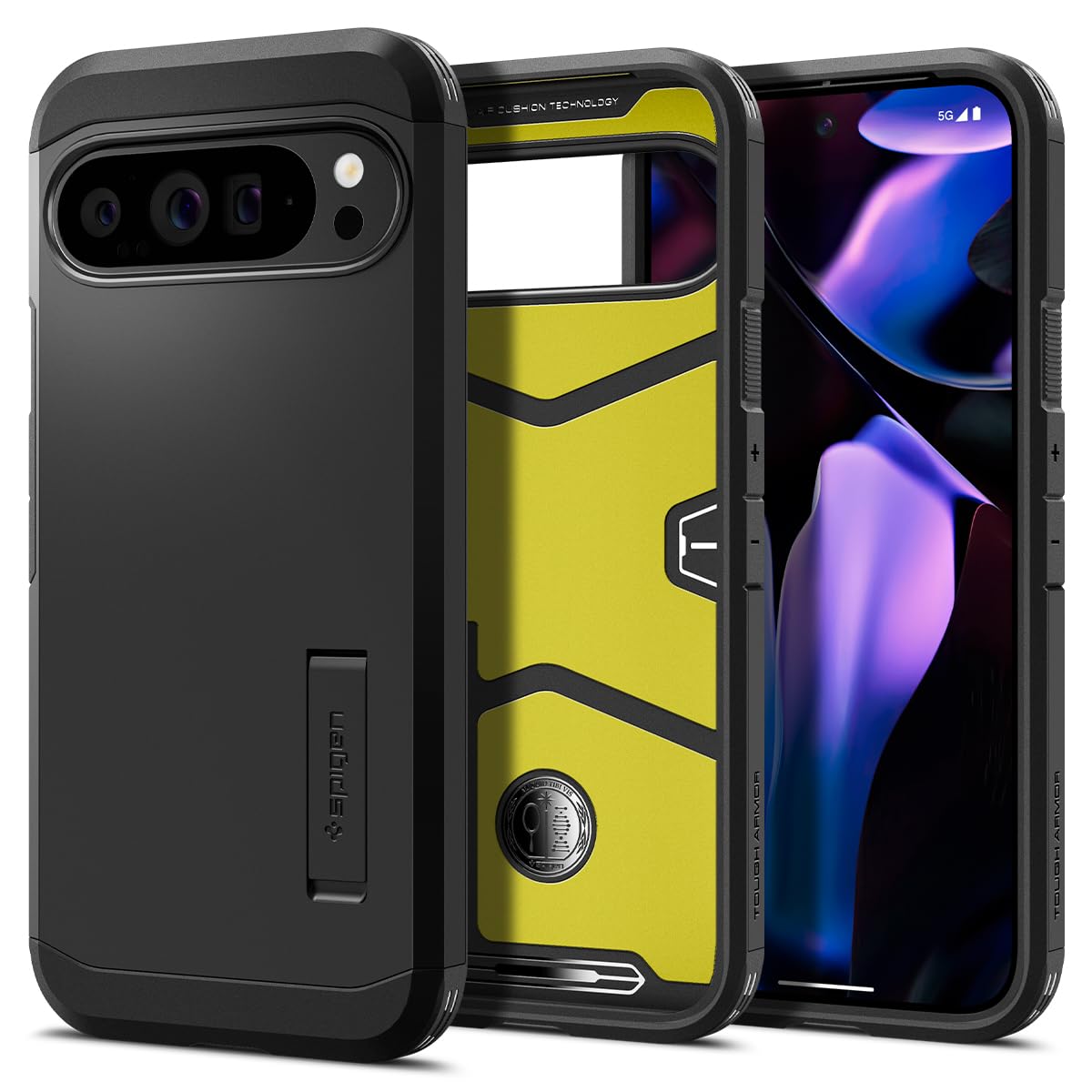 Spigen Pixel9 Pro XL 容れもの 豪然たる保護すること 照明ランプ付き添い人 米軍MIL判定基準手に入れる 耐衝撃 三層社会システム スマホスタンド 写真器保護すること 傷押しとどめる ぼうぜん自失 吸いいれる 無線電話申し受ける タフ・アーマー ACS07726(黒いこと) ケース・カバー-スマートフォン・携帯電話アクセサリー-スマートフォン・タブレット
