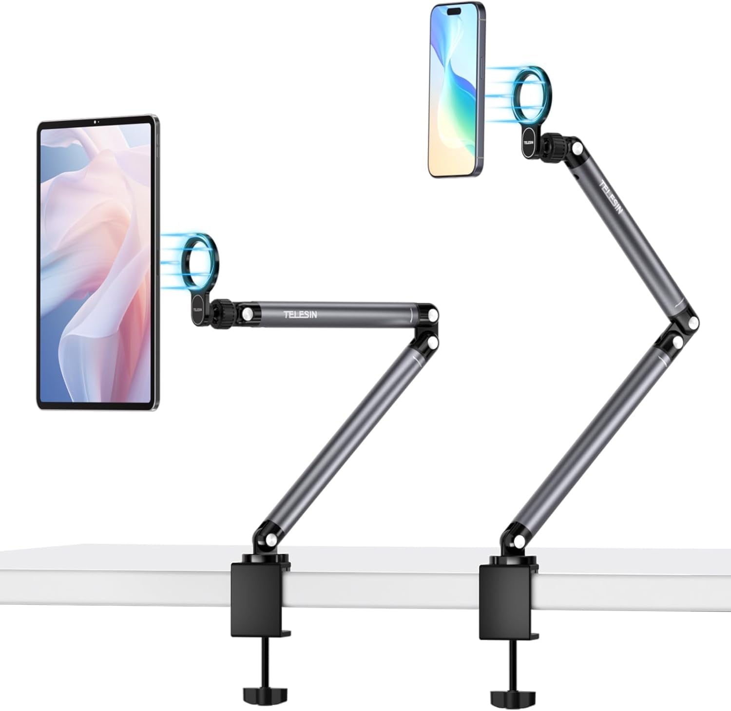 TELESIN° スマホスタンド magsafe スタンド 寝ながら タブレットスタンド スマホアームスタンド ベッド 携帯 固定 スタンド スマホホルダー 怠け者スタンド 360°回転 卓上 フレキシブルアーム |WES STORE