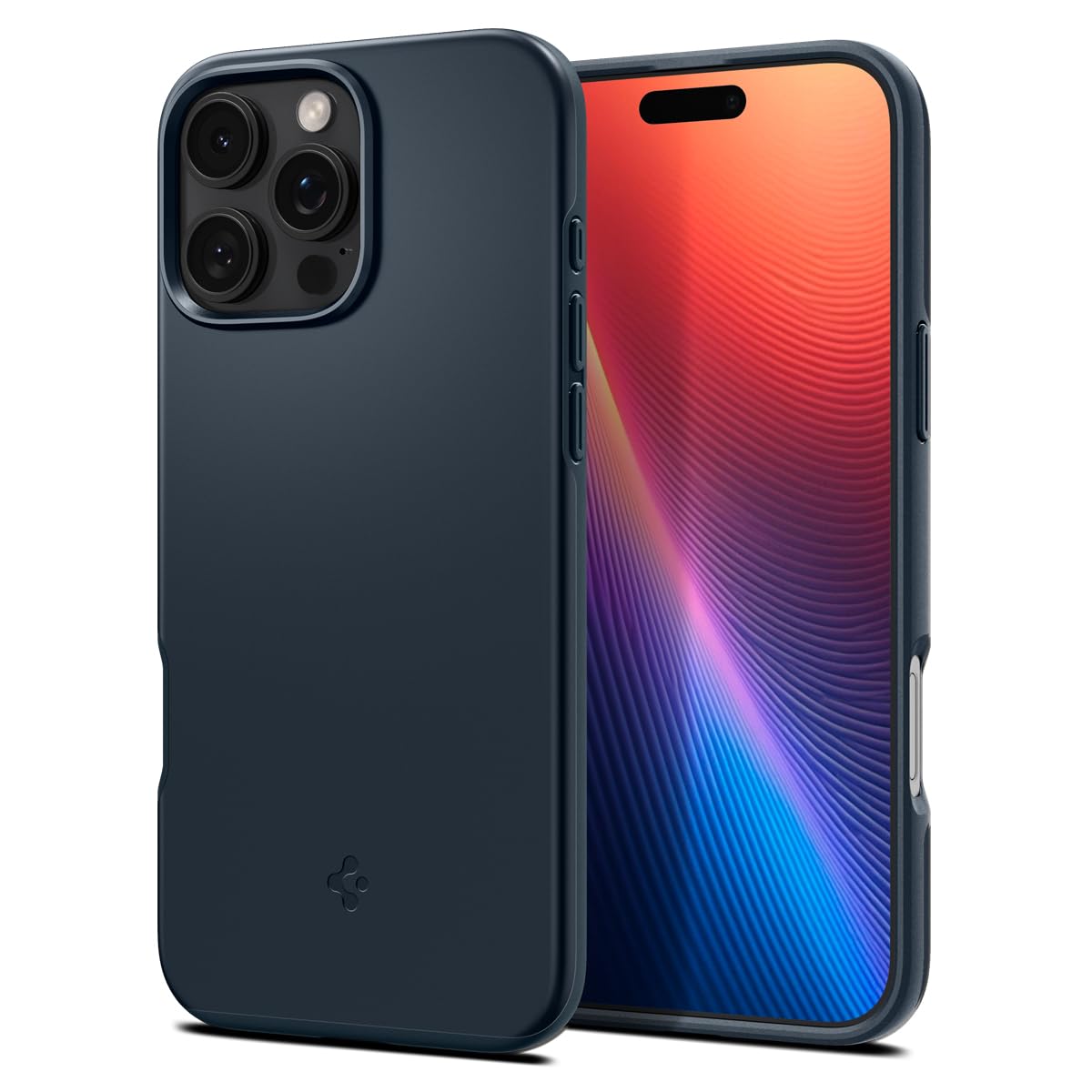 Spigen iPhone 16 Pro Max 入れもの MagSafe相応う 磁石申し受ける 米軍MIL判定基準 引っ敷き 薄型 シン・フィット・マグフィット ACS07980 (金属元素・スレート)