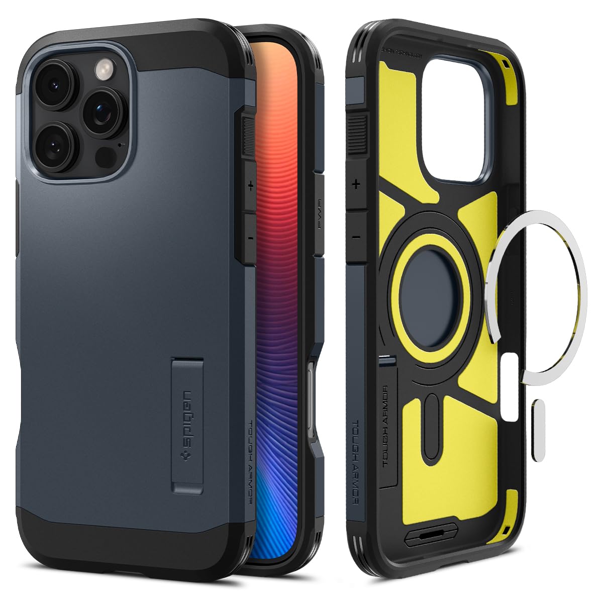 Spigen iPhone 16 Pro ケース MagSafe対応 マグネット搭載 スタンド マット 耐衝撃 米軍MIL規格 タフ・アーマー（AI）・マグフィット ACS08147 (メタル・スレート) 9,911円