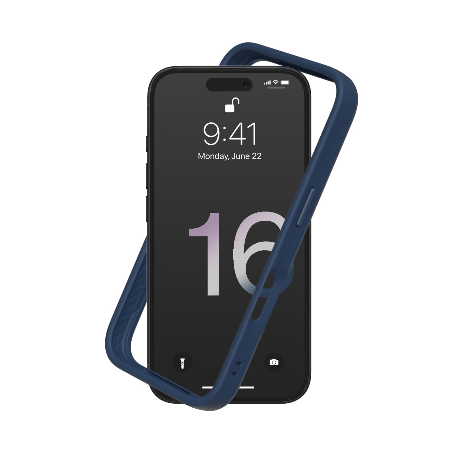 RHINOSHIELD [iPhone 16 Plus] CrashGuard バンパー ケース 耐衝・腺 米軍MIL規格 衝撃吸収 傷 指紋 防止 薄型 軽量 SGS認証 - ネイビーブルー