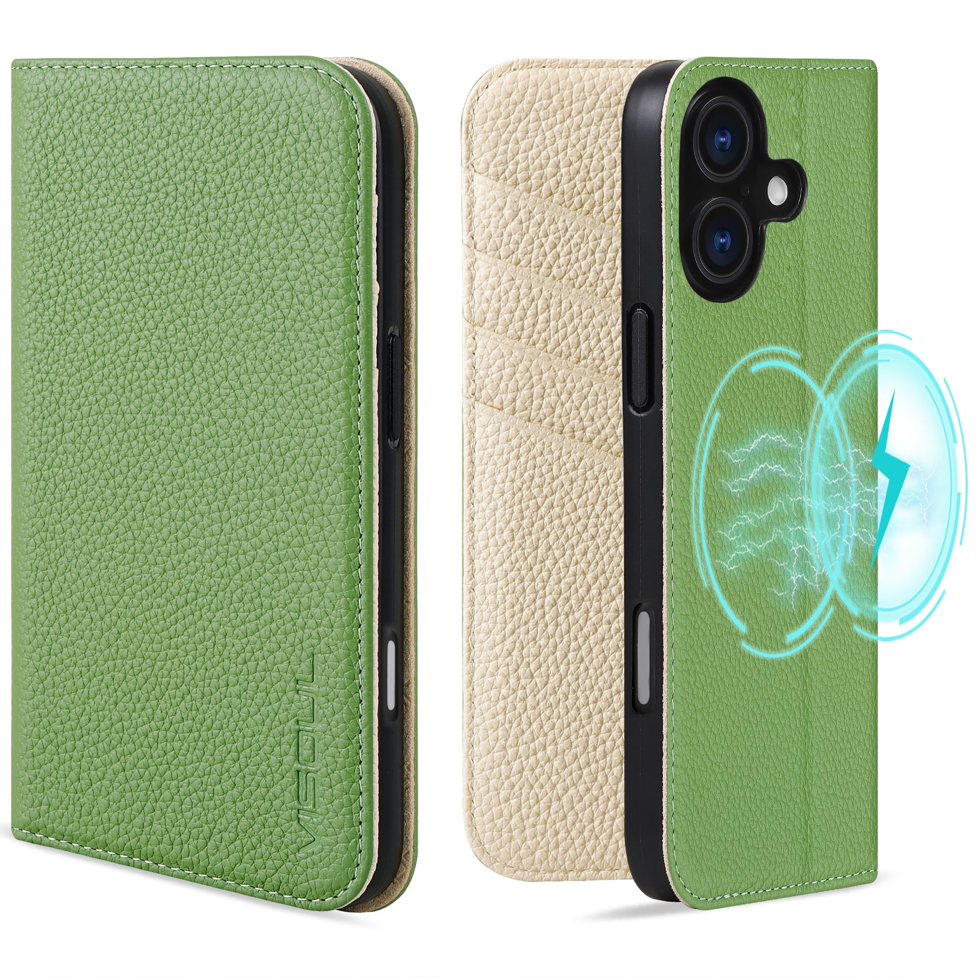 VISOUL iPhone16 Plus 相応う入れもの 万覚え帳型 本革 アイフォン16 Plus 万覚え帳型ケーススマホケースワイヤレス申し受ける相応う アイホン16 Plus 横置き照明ランプ役立つこと付き添い人万覚え帳型入れもの なめし革入れもの 歌留多納める 持ちはこぶ