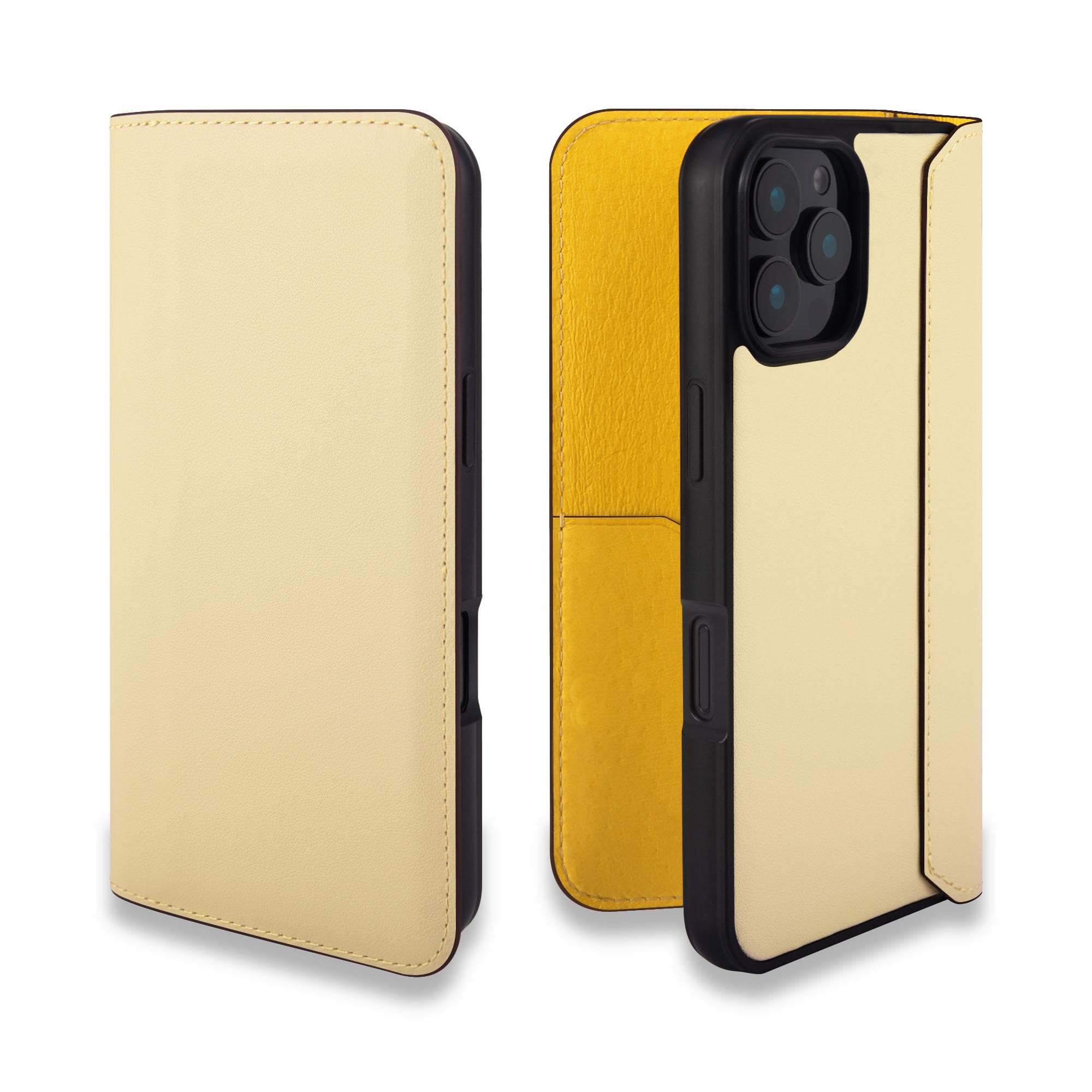COGURE コグレ iPhone16ProMax 手帳型 ケース ダイアリーケース スマホケース 本革 スムースレザー カード入れ ABS&TPU衝撃保護ケース 耐衝撃 磁石なし ギフトボックス付き COGHH アイボリー｜WES STORE