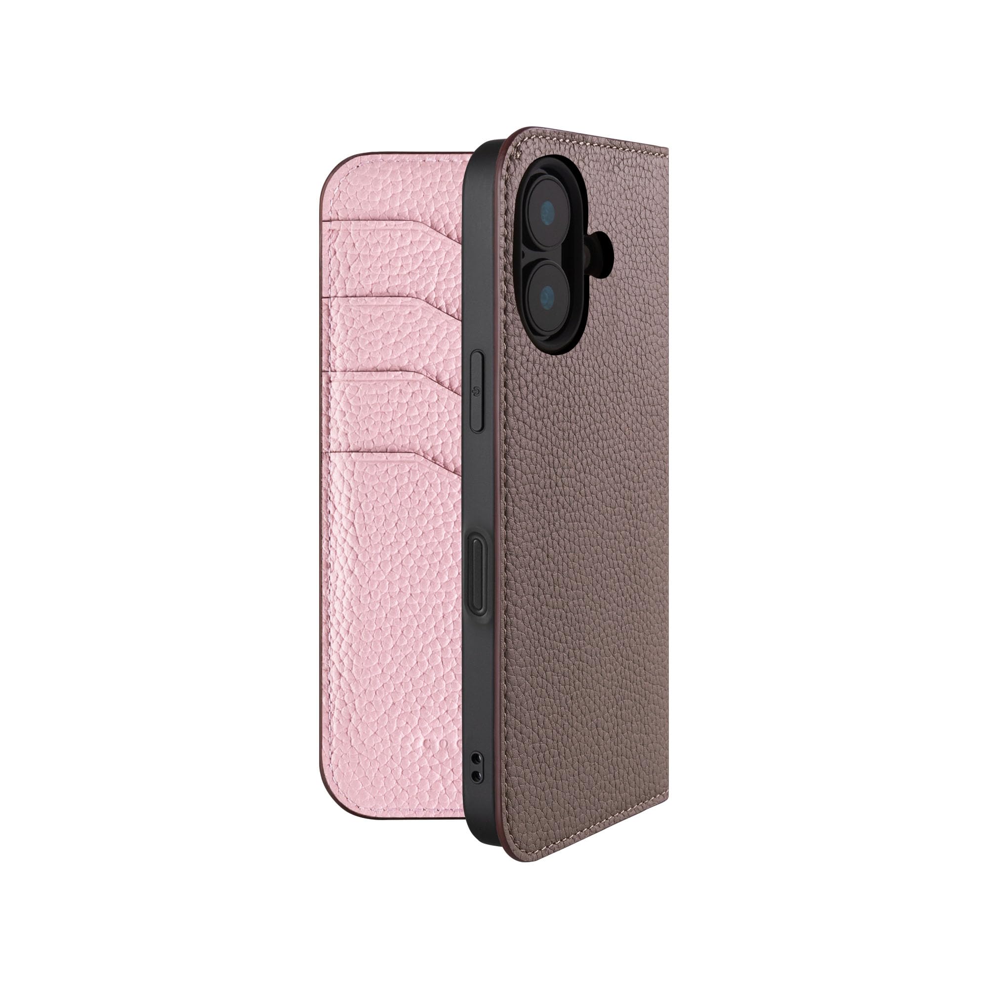 COGURE コグレ iPhone16 手帳型 ケース ダイアリーケース スマホケース 本革 カード収納 TPUケース 耐衝撃 磁石なし ギフトボックス付き COPDE エトープ+ピンク