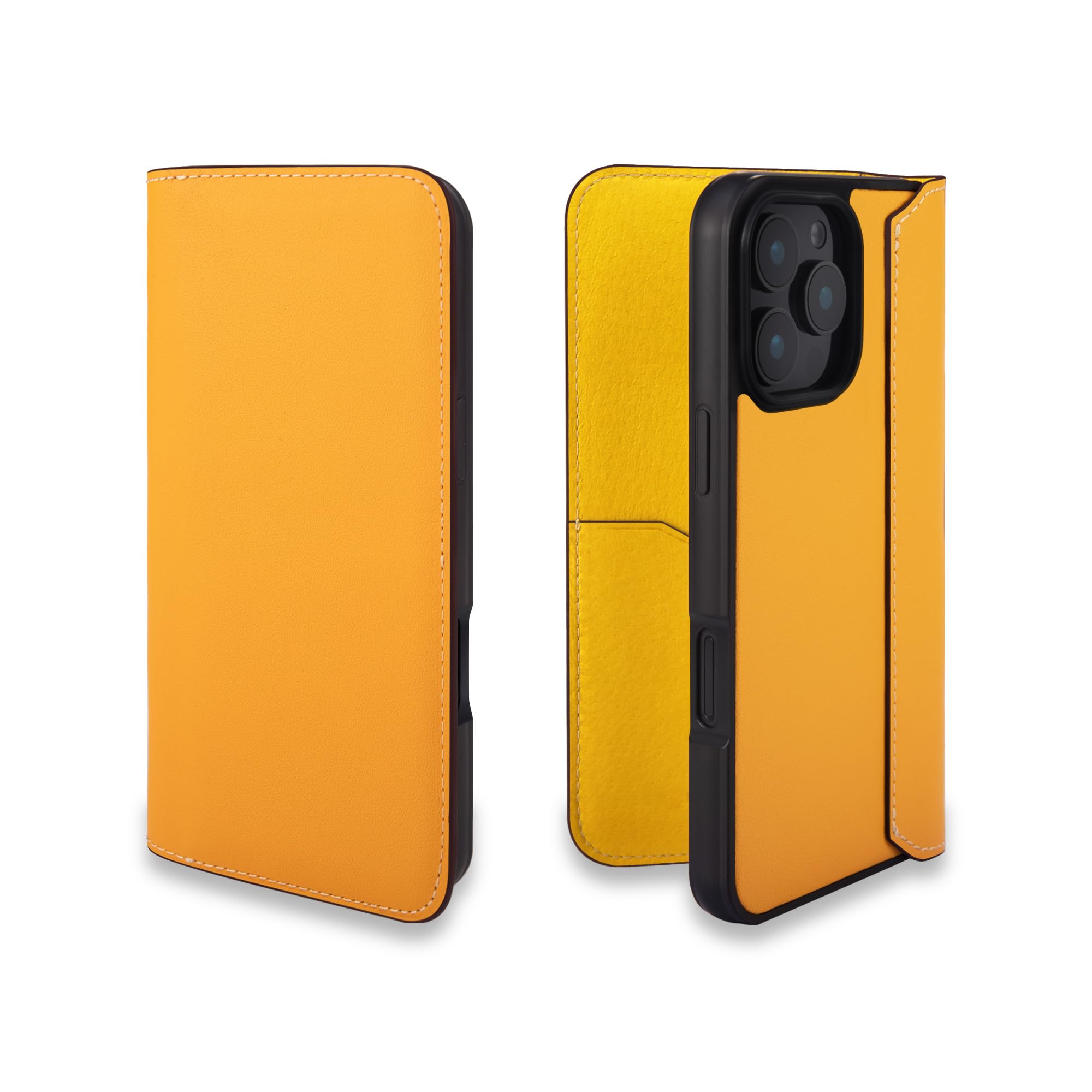 COGURE コグレ iPhone16Pro 手帳型 ケース ダイアリーケース スマホケース 本革 スムースレザー カード入れ ABS&TPU衝撃保護ケース 耐衝撃 磁石なし ギフトボックス付き COGHH ゴールド