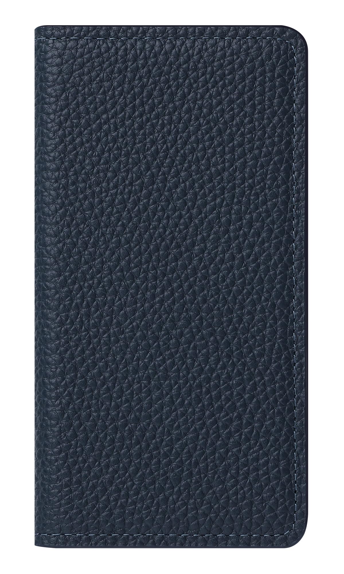 iPhone 16 ケース 本革 シュリンクレザー スマホケース 手帳型 スマホ カバー ベルトなし カード入れ マグネット不使用 (iPhone16, ネイビー)