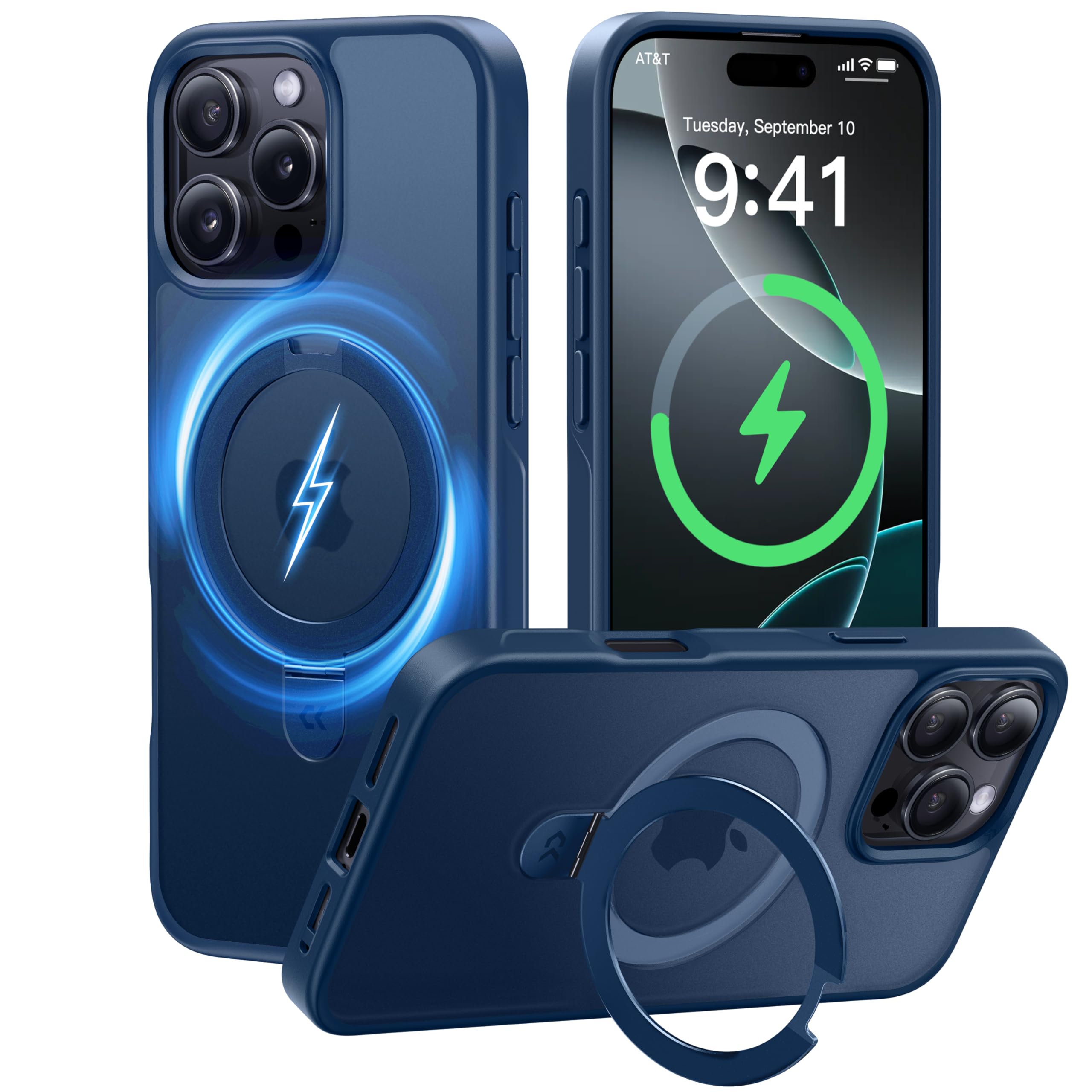 【2024必見！4in1多機能満載】CASEKOO iPhone16 Pro Max 用 ケース 米軍MIL規格 横縦両立 指紋防止 マット仕上げ 25W急速充電対応 MagSafe対応 黄変防止 薄型半透明 スマホケース ストラップホール付き