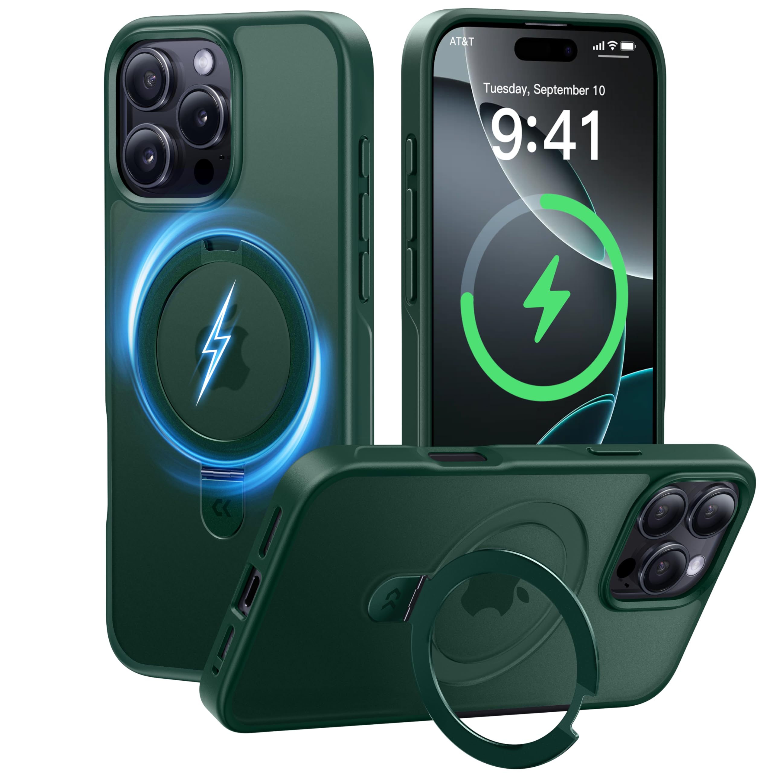 【2024必見！4in1多機能満載】CASEKOO iPhone16 Pro 用 ケース 米軍MIL規格 横縦両立 指紋防止 マット仕上げ 25W急速充電対応 MagSafe対応 黄変防止 薄型半透明 スマホケース ストラップホール付き ワイ