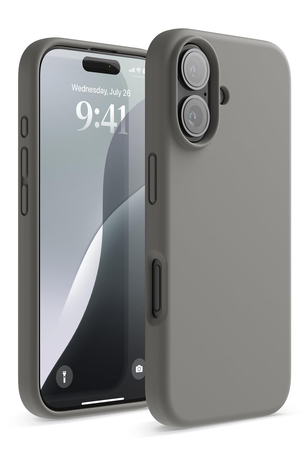 【elago】 iPhone 16 対応 ケース シリコン 耐衝撃 スマホケース 指紋 防止 サラサラ シリコンケース [ iPhone16 アイフォン 16 対応 携帯ケース ] iPhone 16 Case SILICONE CASE ミディアムグレー
