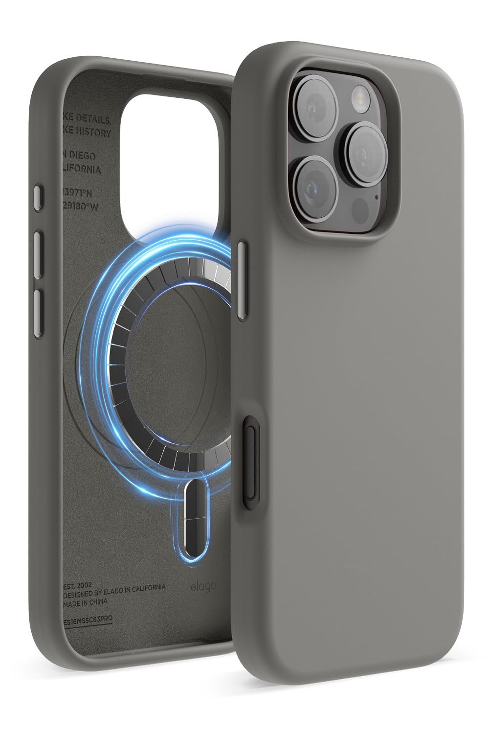 【elago】 iPhone 16 Pro 対応 ケース MagSafe 対応 シリコン 耐衝撃 スマホケース 指紋 防止 サラサラ マグセーフ シリコンケース [ iPhone16Pro アイフォン 16 プロ 対応 ] MAGNETIC SILICONE CASE ミディアムグ｜WES STORE