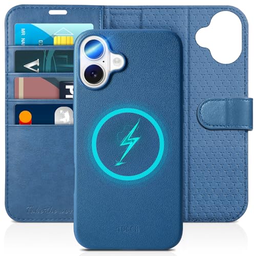 TUCCH iPhone16 対応 ケース 手帳型 2 in 1 分離式 あいほん16手帳型ケース 取り外し可能 カード収納 横置きスタンド機能 [RFIDブロッキング] 衝撃吸収 全面保護 PU合皮 2024年発売 6.1インチ アイフォ