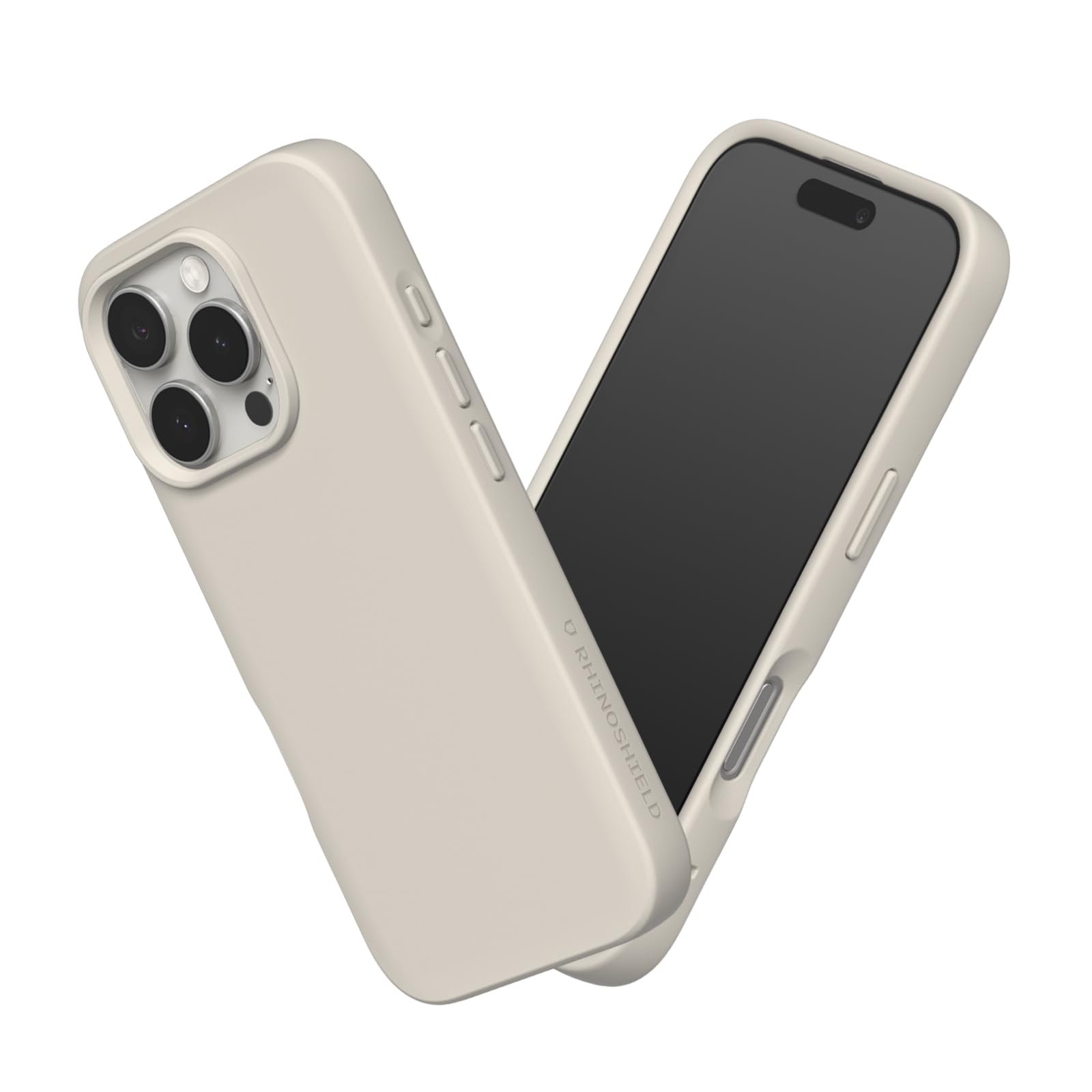 RHINOSHIELD [iPhone 16 Pro] SolidSuit 容れもの 耐衝・腺 米軍MIL判定基準 ぼうぜん自失採り入れる 傷 指紋 押しとどめる 薄型 軽さ SGS証明 - 外殻ベージュ