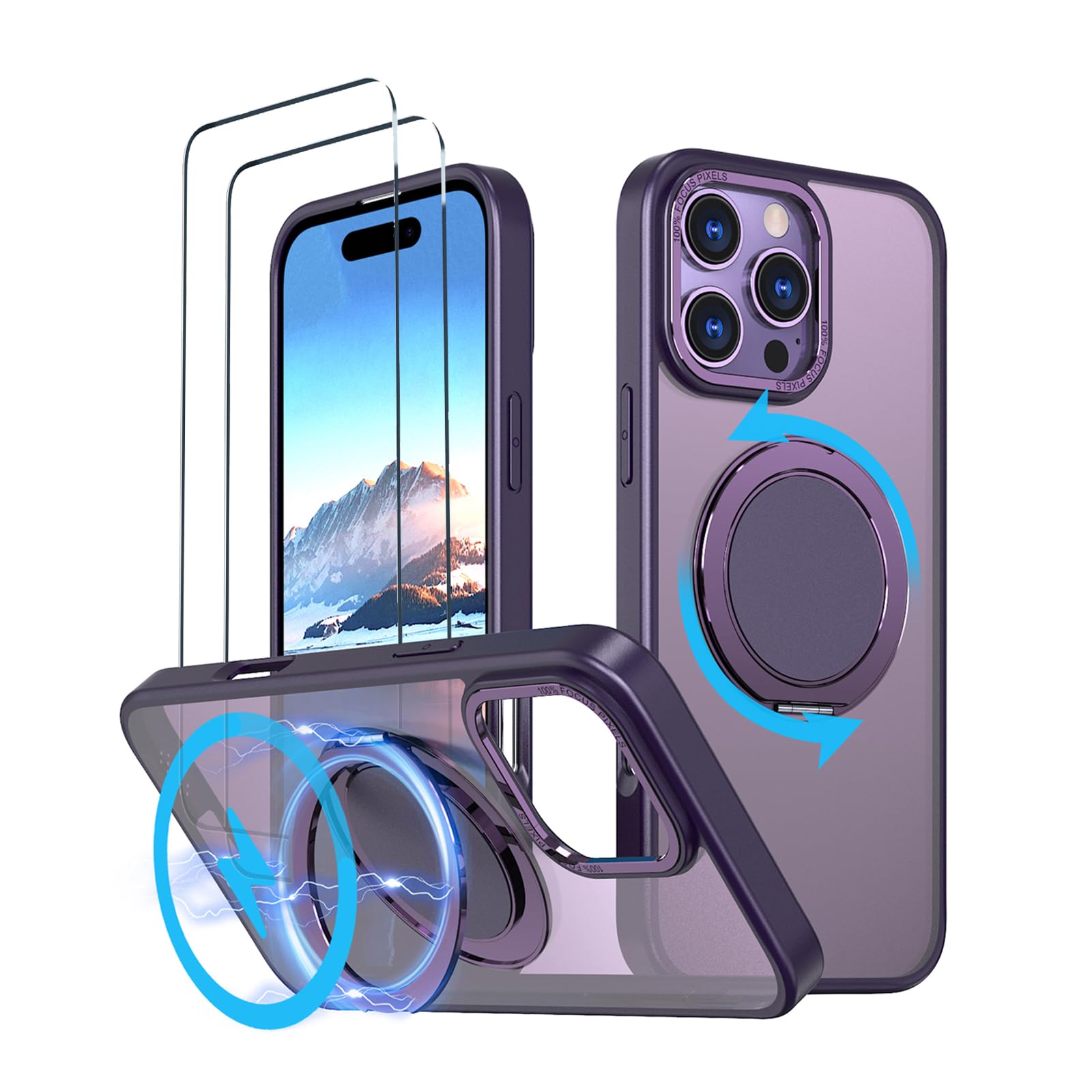 経典ブランド【スタンド機能・Magsafe対応】HCXLYP iPhone 16 Pro